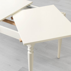 Доставка из Польши ⭐⭐⭐⭐⭐ INGATORP / SKOGSTA stol i 4 krzesla, bialy/akacja, 155/215 cm,ИКЕА-99545196, Евро Икеа Калининград