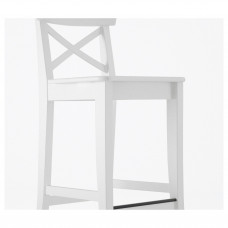 Доставка из Польши ⭐⭐⭐⭐⭐ INGOLF Барный стул со спинкой, белый, 74 cm,ИКЕА-00121766, Евро Икеа Калининград