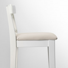 Доставка из Польши ⭐⭐⭐⭐⭐ INGOLF Барный стул со спинкой, белый/бежевый Hallarp, 65 cm,ИКЕА-00478737, Евро Икеа Калининград