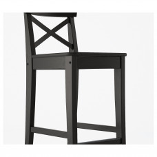 Доставка из Польши ⭐⭐⭐⭐⭐ INGOLF Барный стул со спинкой, коричнево-черный, 63 cm,ИКЕА-40248513, Евро Икеа Калининград