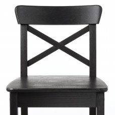 Доставка из Польши ⭐⭐⭐⭐⭐ INGOLF Барный стул со спинкой, коричнево-черный, 74 cm,ИКЕА-90248515, Евро Икеа Калининград