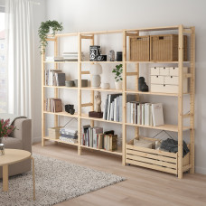 Доставка из Польши ⭐⭐⭐⭐⭐ IVAR Книжный шкаф с контейнером, сосна, 259x30x179 cm,ИКЕА-99401758, Евро Икеа Калининград