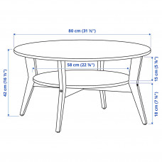 Доставка из Польши ⭐⭐⭐⭐⭐ JAKOBSFORS stolik kawowy, ciemnobrazowy bejcowana okleina debowa, 80 cm,ИКЕА-50515167, Евро Икеа Калининград