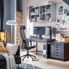 Доставка из Польши ⭐⭐⭐⭐⭐ JARVFJALLET krzeslo biurowe z podlokietnikami, Glose czarny,ИКЕА-80510639, Евро Икеа Калининград
