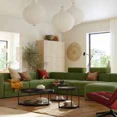 Доставка из Польши ⭐⭐⭐⭐⭐ JATTEBO sofa w ksztalcie lit U, 7-osobowa, z lezanka, prawa z zaglowkiem/Samsala ciemny zolto-zielony,ИКЕА-89510606, Евро Икеа Калининград