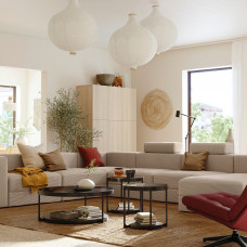 Доставка из Польши ⭐⭐⭐⭐⭐ JATTEBO sofa w ksztalcie lit U, 7-osobowa, z lezanka, prawa z zaglowkiem/Samsala szarobezowy,ИКЕА-69510612, Евро Икеа Калининград