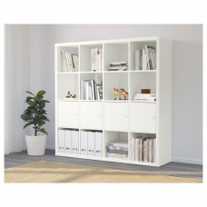 Доставка из Польши ⭐⭐⭐⭐⭐ KALLAX regal z 4 wkladami, bialy, 147x147 cm,ИКЕА-39017486, Евро Икеа Калининград