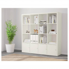 Доставка из Польши ⭐⭐⭐⭐⭐ KALLAX regal z 4 wkladami, bialy, 147x147 cm,ИКЕА-39017486, Евро Икеа Калининград