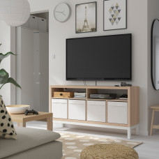Доставка из Польши ⭐⭐⭐⭐⭐ KALLAX szafka RTV z podstawa, dab bejcowany na bialo, 147x39x78 cm,ИКЕА-19552176, Евро Икеа Калининград
