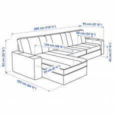 Доставка из Польши ⭐⭐⭐⭐⭐ KIVIK sofa 3-osobowa z szezlongiem, Tresund antracyt,ИКЕА-99482839, Евро Икеа Калининград