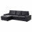 Доставка из Польши KIVIK sofa 3-osobowa, z szezlongiem/Grann/Bomstad czarny ИКЕА-89443184, ЕВРОИКЕА Калининград