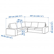 Доставка из Польши ⭐⭐⭐⭐⭐ KIVIK sofa narozna 4-osobowa, Tibbleby bezowy/szary,ИКЕА-29440471, Евро Икеа Калининград