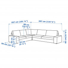 Доставка из Польши ⭐⭐⭐⭐⭐ KIVIK sofa narozna 5-osobowa, Kelinge szaroturkusowy,ИКЕА-09443017, Евро Икеа Калининград