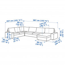 Доставка из Польши ⭐⭐⭐⭐⭐ KIVIK sofa narozna 6-osobowa z szezl, Tibbleby bezowy/szary,ИКЕА-79440483, Евро Икеа Калининград