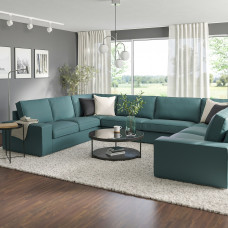 Доставка из Польши ⭐⭐⭐⭐⭐ KIVIK sofa w ksztalcie lit U, 7-osobowa, Kelinge szaroturkusowy,ИКЕА-39443068, Евро Икеа Калининград