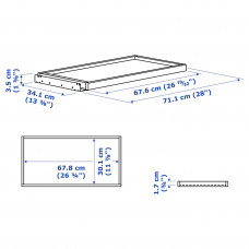 Доставка из Польши ⭐⭐⭐⭐⭐ KOMPLEMENT wysuwana taca, ciemnoszary, 75x35 cm,ИКЕА-50509492, Евро Икеа Калининград