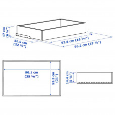 Доставка из Польши ⭐⭐⭐⭐⭐ KOMPLEMENT szuflada ze szklanym frontem, dab bejcowany na bialo, 100x58 cm,ИКЕА-00246714, Евро Икеа Калининград