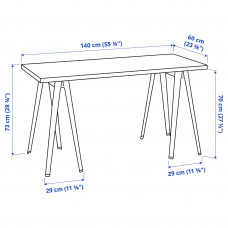 Доставка из Польши ⭐⭐⭐⭐⭐ LAGKAPTEN / NARSPEL biurko, bialy/ciemnoszary, 140x60 cm,ИКЕА-79417190, Евро Икеа Калининград