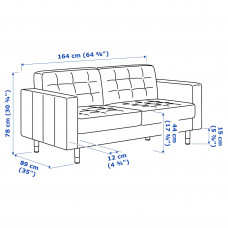 Доставка из Польши ⭐⭐⭐⭐⭐ LANDSKRONA sofa 2-osobowa, Gunnared bezowy/czarny/drewno,ИКЕА-89491132, Евро Икеа Калининград