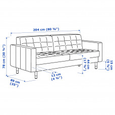 Доставка из Польши ⭐⭐⭐⭐⭐ LANDSKRONA sofa 3-osobowa, Gunnared bezowy/czarny/drewno,ИКЕА-99491136, Евро Икеа Калининград