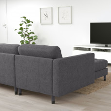 Доставка из Польши ⭐⭐⭐⭐⭐ LANDSKRONA sofa 3-osobowa z szezlongiem, Gunnared ciemnoszary/drewno/czarny,ИКЕА-49444227, Евро Икеа Калининград