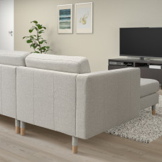 Доставка из Польши ⭐⭐⭐⭐⭐ LANDSKRONA sofa 4-osobowa z szezlongiem, Gunnared bezowy/drewno,ИКЕА-49435336, Евро Икеа Калининград