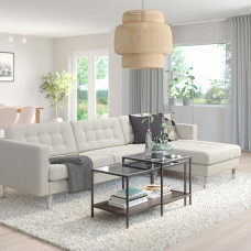 Доставка из Польши ⭐⭐⭐⭐⭐ LANDSKRONA sofa 4-osobowa z szezlongiem, Gunnared bezowy/metal,ИКЕА-49435341, Евро Икеа Калининград