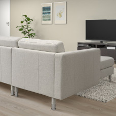 Доставка из Польши ⭐⭐⭐⭐⭐ LANDSKRONA sofa 4-osobowa z szezlongiem, Gunnared bezowy/metal,ИКЕА-49435341, Евро Икеа Калининград