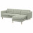 Доставка из Польши LANDSKRONA sofa 3-osobowa, z szezlongiem/Gunnared jasnozielony/drewno ИКЕА-69272687, ЕВРОИКЕА Калининград