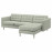 Доставка из Польши LANDSKRONA sofa 3-osobowa, z szezlongiem/Gunnared jasnozielony/metal ИКЕА-79272682, ЕВРОИКЕА Калининград