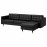 Доставка из Польши LANDSKRONA sofa 4-osobowa, z szezlongiem/Grann/Bomstad czarny/drewno ИКЕА-49032410, ЕВРОИКЕА Калининград