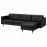 Доставка из Польши LANDSKRONA sofa 4-osobowa, z szezlongiem/Grann/Bomstad czarny/metal ИКЕА-29032406, ЕВРОИКЕА Калининград