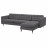 Доставка из Польши LANDSKRONA sofa 4-osobowa, z szezlongiem/Gunnared ciemnoszar/metal ИКЕА-79270372, ЕВРОИКЕА Калининград