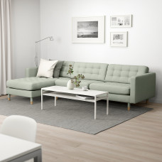 Доставка из Польши ⭐⭐⭐⭐⭐ LANDSKRONA sofa 4-osobowa, z szezlongiem/Gunnared jasnozielony/drewno,ИКЕА-99270465, Евро Икеа Калининград