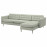 Доставка из Польши LANDSKRONA sofa 4-osobowa, z szezlongiem/Gunnared jasnozielony/metal ИКЕА-09270455, ЕВРОИКЕА Калининград