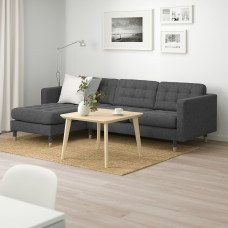 Доставка из Польши ⭐⭐⭐⭐⭐ LANDSKRONA sofa 3-osobowa, z szezlongiem/Gunnared ciemnoszary/drewno,ИКЕА-09272666, Евро Икеа Калининград