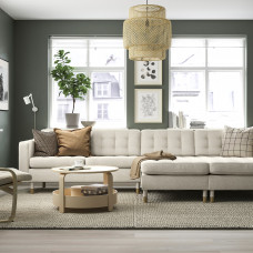Доставка из Польши ⭐⭐⭐⭐⭐ LANDSKRONA sofa 4 osobowa z szezlongiem, Gunnared bezowy/drewno,ИКЕА-49554292, Евро Икеа Калининград