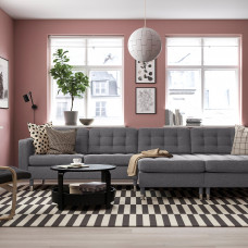 Доставка из Польши ⭐⭐⭐⭐⭐ LANDSKRONA sofa 4 osobowa z szezlongiem, Gunnared ciemnoszar/metal,ИКЕА-39554301, Евро Икеа Калининград