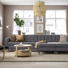 Доставка из Польши ⭐⭐⭐⭐⭐ LANDSKRONA sofa 4 osobowa z szezlongiem, Gunnared ciemnoszary/drewno,ИКЕА-19554302, Евро Икеа Калининград