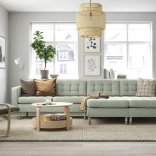 Доставка из Польши ⭐⭐⭐⭐⭐ LANDSKRONA sofa 4 osobowa z szezlongiem, Gunnared jasnozielony/drewno,ИКЕА-79554304, Евро Икеа Калининград