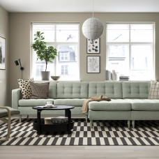 Доставка из Польши ⭐⭐⭐⭐⭐ LANDSKRONA sofa 4 osobowa z szezlongiem, Gunnared jasnozielony/metal,ИКЕА-99554303, Евро Икеа Калининград