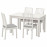 Доставка из Польши LANEBERG / EKEDALEN stol i 4 krzesla, bialy/bialy jasnoszary, 130/190x80 cm ИКЕА-89304791, ЕВРОИКЕА Калининград