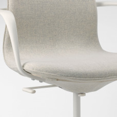 Доставка из Польши ⭐⭐⭐⭐⭐ LANGFJALL krzeslo konferencyjne z podlokiet., Gunnared bezowy/bialy,ИКЕА-09252791, Евро Икеа Калининград