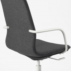 Доставка из Польши ⭐⭐⭐⭐⭐ LANGFJALL krzeslo konferencyjne z podlokiet., Gunnared ciemnoszary/bialy,ИКЕА-29252865, Евро Икеа Калининград