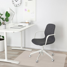 Доставка из Польши ⭐⭐⭐⭐⭐ LANGFJALL krzeslo konferencyjne z podlokiet., Gunnared ciemnoszary/bialy,ИКЕА-89252773, Евро Икеа Калининград