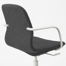 Доставка из Польши ⭐⭐⭐⭐⭐ LANGFJALL krzeslo konferencyjne z podlokiet., Gunnared ciemnoszary/bialy,ИКЕА-89252773, Евро Икеа Калининград