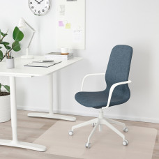 Доставка из Польши ⭐⭐⭐⭐⭐ LANGFJALL krzeslo konferencyjne z podlokiet., Gunnared niebieski/bialy,ИКЕА-79252858, Евро Икеа Калининград