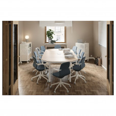 ⭐⭐⭐⭐⭐ LANGFJALL Стул конференция c подлокотник., Гуннаред синий,IKEA-69252769, Евро Икеа Калининград