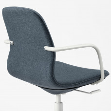 ⭐⭐⭐⭐⭐ LANGFJALL Стул конференция c подлокотник., Гуннаред синий,IKEA-69252769, Евро Икеа Калининград