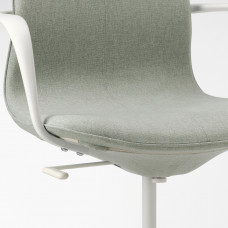 ⭐⭐⭐⭐⭐ LANGFJALL Стул конференция c подлокотник., Гуннаред светло-зеленый,IKEA-19252781, Евро Икеа Калининград